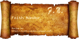 Feith Nándor névjegykártya